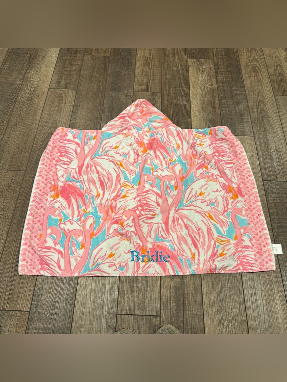 Lilly Pulitzer Pottery Barn Kids Hooded Cotton Bath Beach Towel flamingo See Des